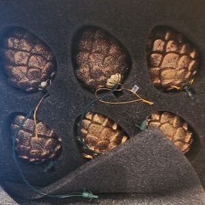 Gold Pinecone String Lights Nwb